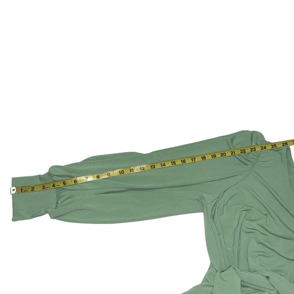 Eloquii Women's Green Long Sleeve Maxi V-Neck Cross Front W/Tie Belt Sz… - Picture 11 of 15